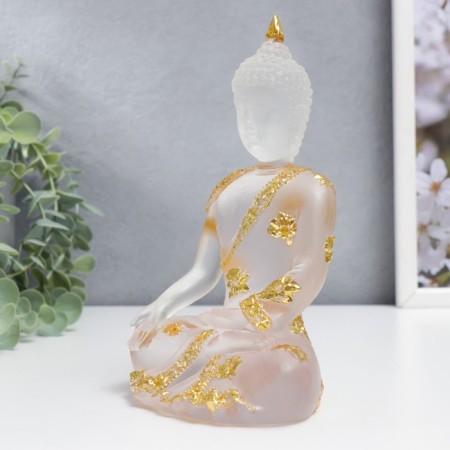 Souvenir Polystone "Buddha Varada Mudra - Greeting" Transparent 17x10x7 cm-3