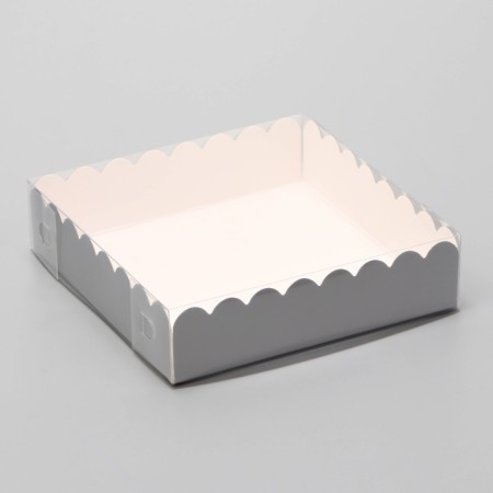Box for cookies, silver, 12 x 12 x 3 cm-1