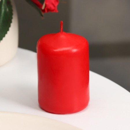 Candle - cylinder, 4x6 cm, 9 hours, red-1