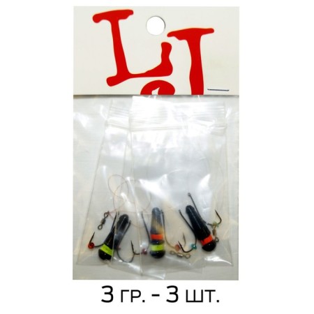 Mormyshka lead a basics neon MIX1, weight 3 g, 3 pcs.