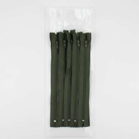 Lightning "Spiral", No. 3, non -proceeding, castle machine, 20 cm, khaki color-2