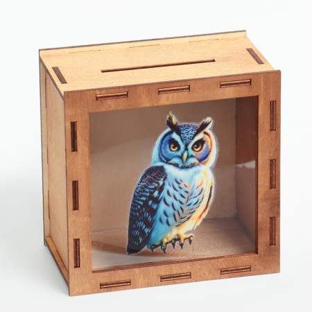 Piggy bank "Owl" 14x14x8 cm-2