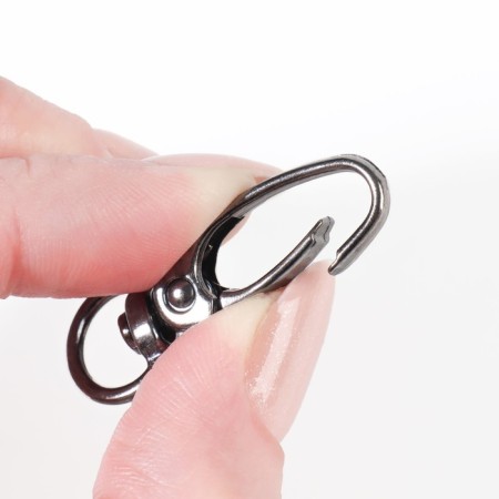 Metal carbine, 38 × 12 mm / 10 × 1 mm, 6 pcs, black nickel color-2