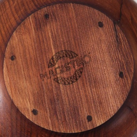 Wooden plate MAGISTRO, 650 ml, deep, chocolate color, cedar-5