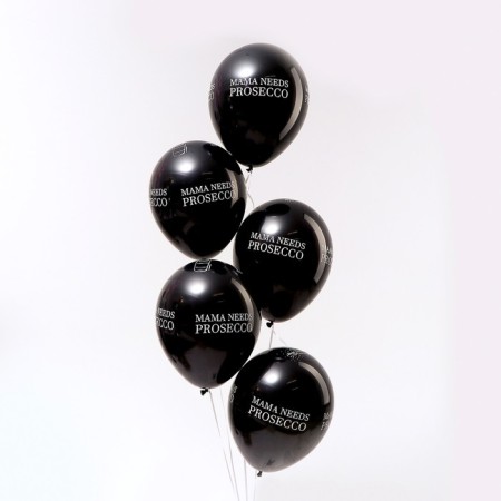 Latex ball 12 "Mama Needs..., pastel, set 25 pcs., Black color, red color-2