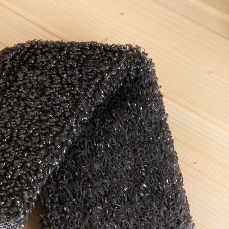 Men's washcloth with handles "Standard" Black (36 cm without handles), with foam rubber,-1