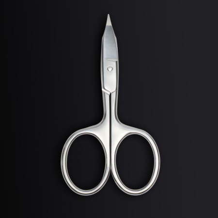 Manicure scissors "Premium", bent, wide, pointed, 9.5 cm, on the blist, silver color-5
