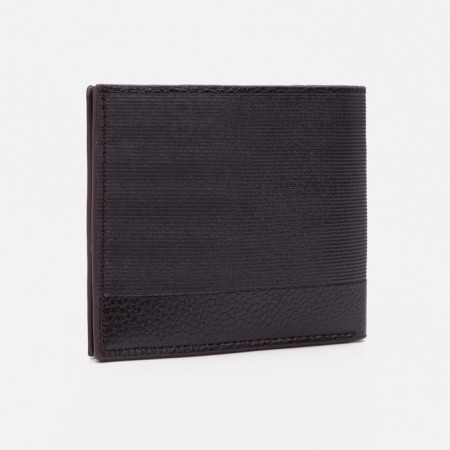 Male purse without fastener, department for bills, for maps, dark brown color-1
