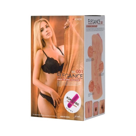 Masturbator Realistic Kokos Elegance.001 with vibration, TPR, bodily, 16 cm-9