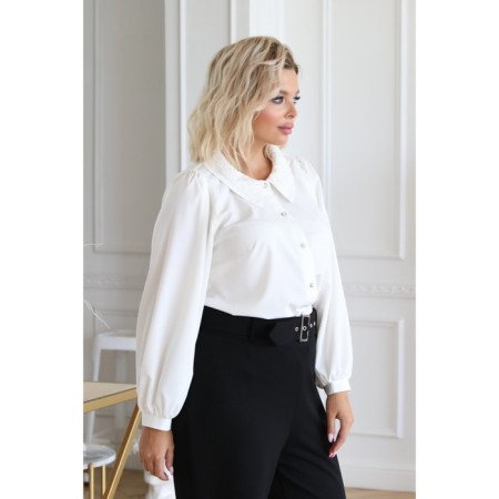 Female blouse, size 54, white color-2