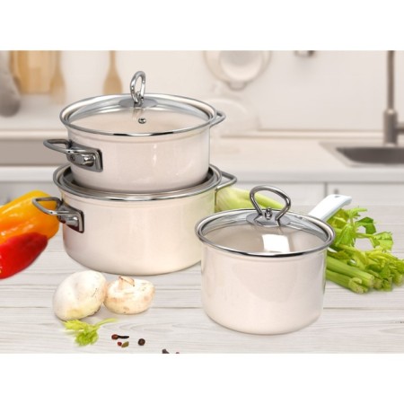 Pan with a lid, pearl color, d = 18 cm-10