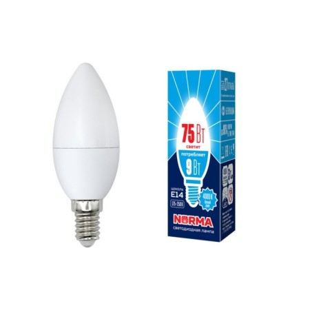 LED LED Uniel, E14, 9 W, white glow