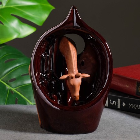 Set of incense on the stand "Giraffe on a watering" 22x13cm-4
