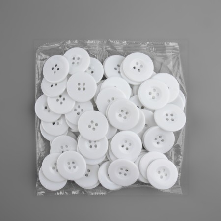 Button 4 punctures, d = 30 mm, white color-3