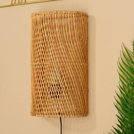 Lamp wall -mounted from a rattan "grid" 1x120W, E27, 24x14x40 cm-2
