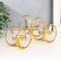 Climber metal, glass for 3 candles "double rings" d-4.5 cm gold 22.5x7.5x11 cm