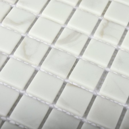 Glass mosaic Bonaparte Mia White (Matt), 300x300x4 mm-2