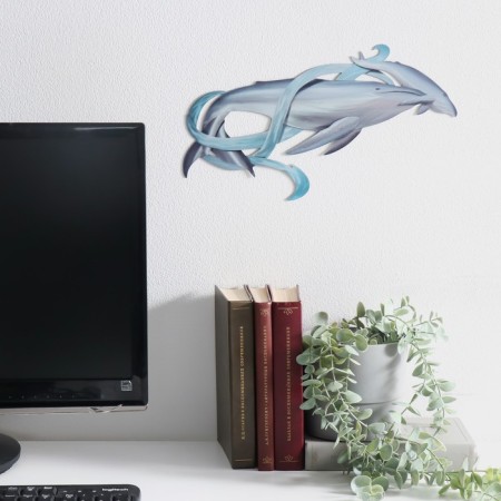 Panel interior metal "Whales" 17x35 cm