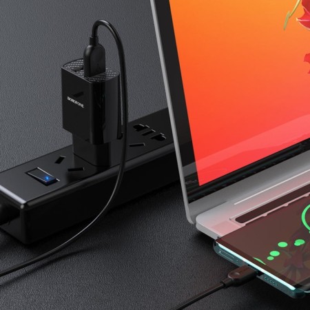 Network charger Borofone BA53A, 2XUSB, 2.1 A, MicroUSB cable, 1 m, black-3