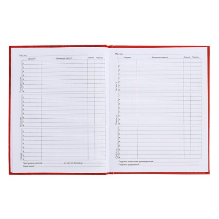 Diary for grades 5-11, 48 sheets of "Russian schoolchildren No. 3", solid cover, glossy lamination, block 60 g/m2-8