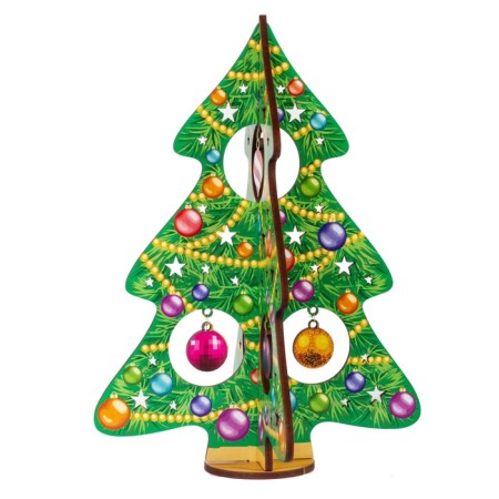 New Year! Model made of wood "Fir tree team. Elegant beauty "-5