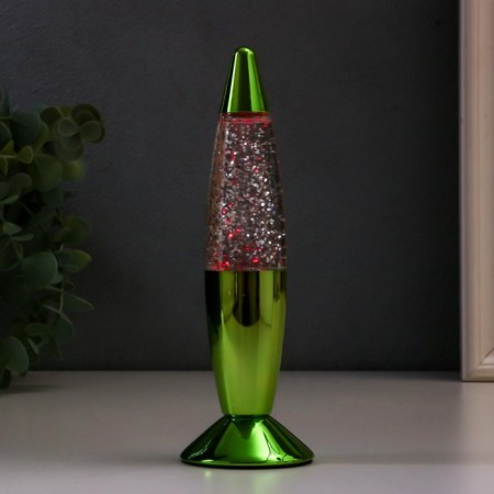 Green Rocket lamp LED, LAVA, sparkles, from batteries 3HLR44 19 cm Risalux-2