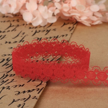 Capricon lace, 15 mm × 10 ± 1 m, red color-2