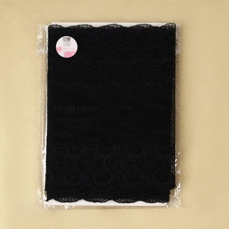 Lace elastic fabric, 190 mm × 2.7 ± 0.5 m, black color-3