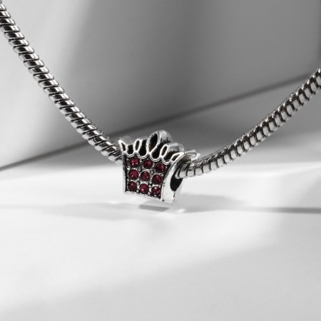 Talisman "Crown", pink color in black silver-1