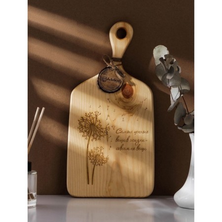 Board CHILDRENT ADELICA "NOT things", 36 × 18 × 2.5 cm, a whole array of cedar, Milk color-5