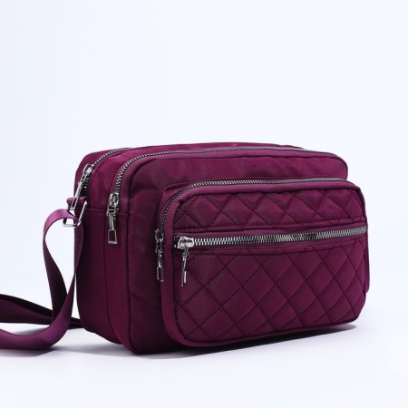 Cross-Bodi Bag with zipper, external pocket, purple color