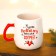 New Year. A mug with a lid and a spoon “New Year will warm”, 450 ml