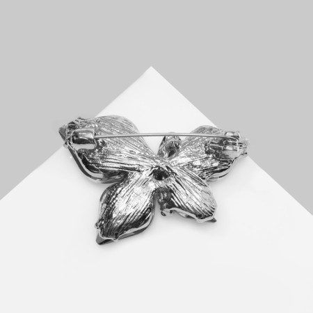 Brooch "Butterfly" large, green color in silver-1
