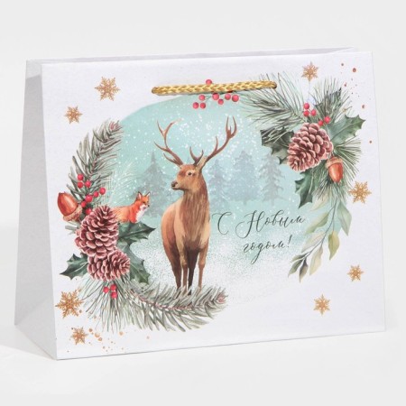 Laminated horizontal packet “On the forest edge”, MS 23 x 18 x 8 cm, New Year-1