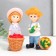 Polystone souvenir "Baby/Baby with a crop in the basket" Set 2 pcs 14x6.8x6 cm