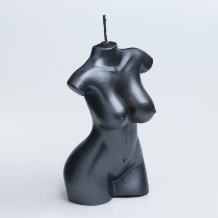 Figure candle "Women's torso", 4x6x10 cm, wet asphalt, in the box-4
