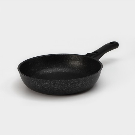 Pan, d = 26 cm, removable handle, glass cover, anti -stick coating, dark marble color-1