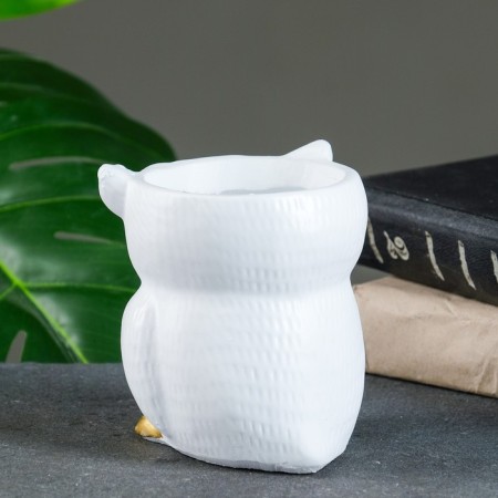 Figure Kashpo "Council" 0.35l, white with gold, 10x11x10cm-3