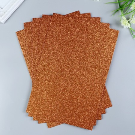 Foamiran glitter Magic 4 Hobby 2 mm cent. copper, 20x30 cm-1