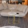 Journal table, 450x450x550, marble Carrara White/gold
