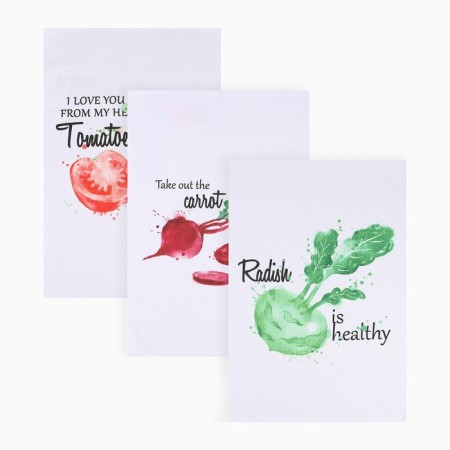 A set of kitchen towels of the “vegetables” 40x60 ± 3cm, 3 pcs, 100% PE-1
