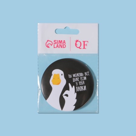 Pocket mirror “Goose”, d = 7 cm, black color-5