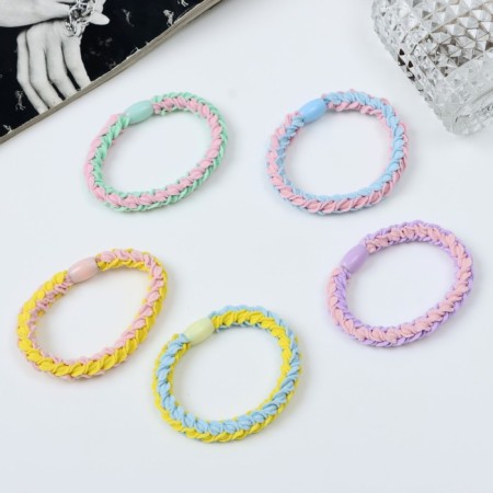 Hair elastic band "Mahrushka Elite" weaving bright braid, 5 cm, mix-1