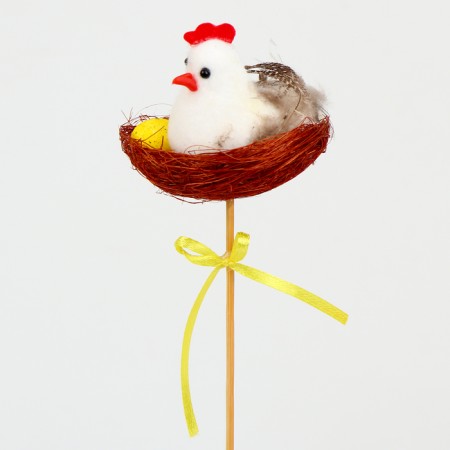 Easter decor on the wand "chicken in the nest" 7x7x28 cm-1