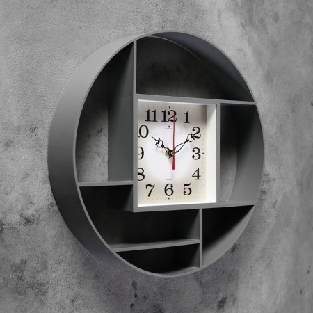 Watching clock, interior "Mansa", D-35 cm, silent, gray-2