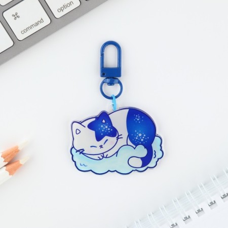Acrylic “cat” keychain with carbine, 4.3 x 5.5 cm-1