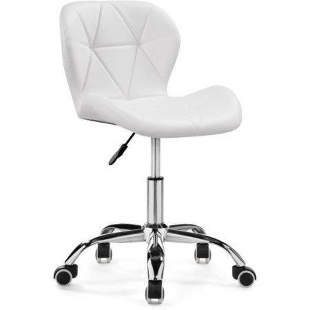 Computer chair Trizor Metal/Eco -leather, Chrome/White 53x53x69 cm