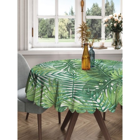 The tablecloth "Tropical leaves", round, Saten, d = 150 cm