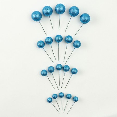 Set for decoration "beads", set 20 pcs, blue color-2