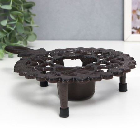 Standing for a heating candle for 1 candle of cast iron "hearts" with a handle 4x14.5x21.5 cm-4